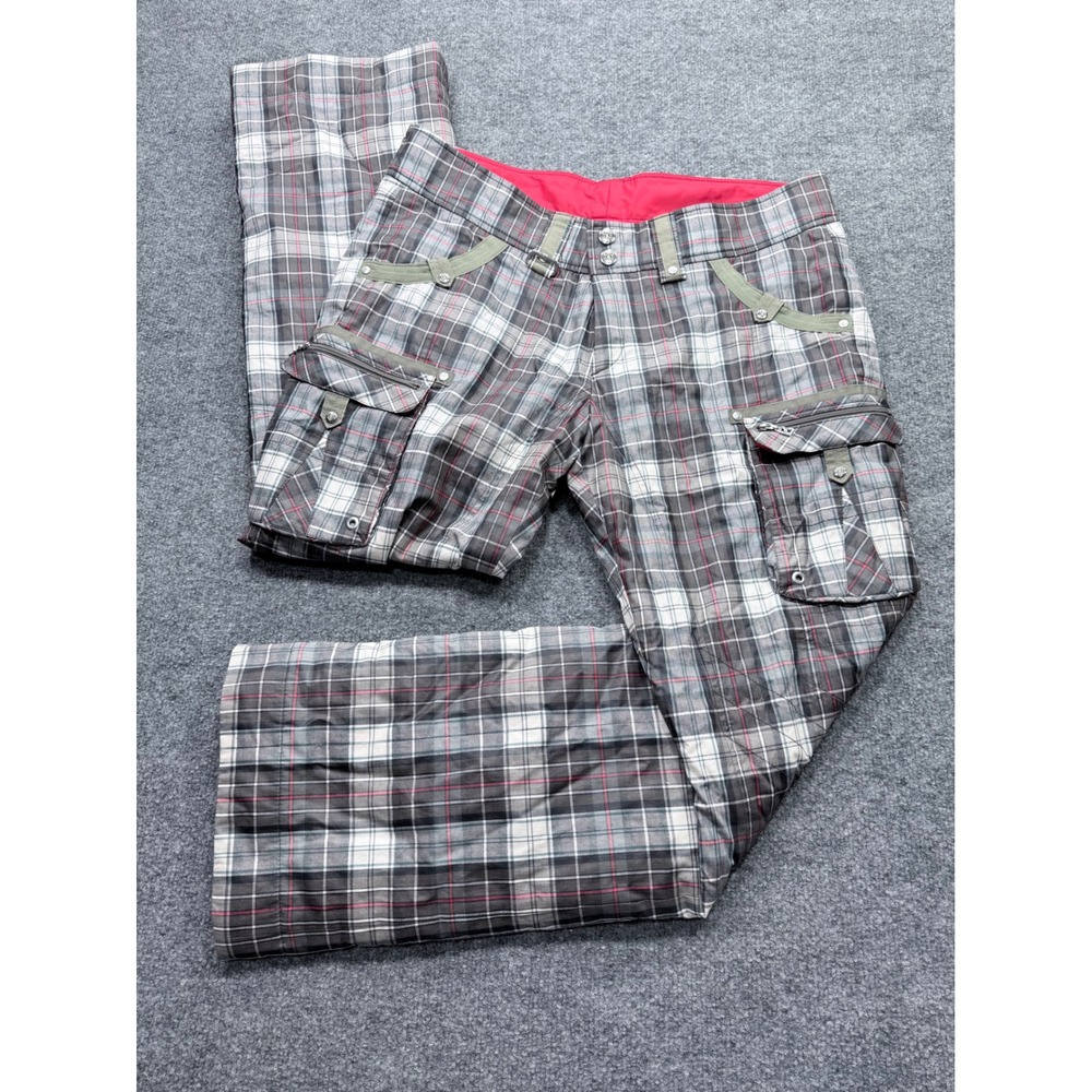 Bogner Fire + Ice Womens Grey Plaid Cargo Snow‎ Ski Pants Size 12 US L 1860-163